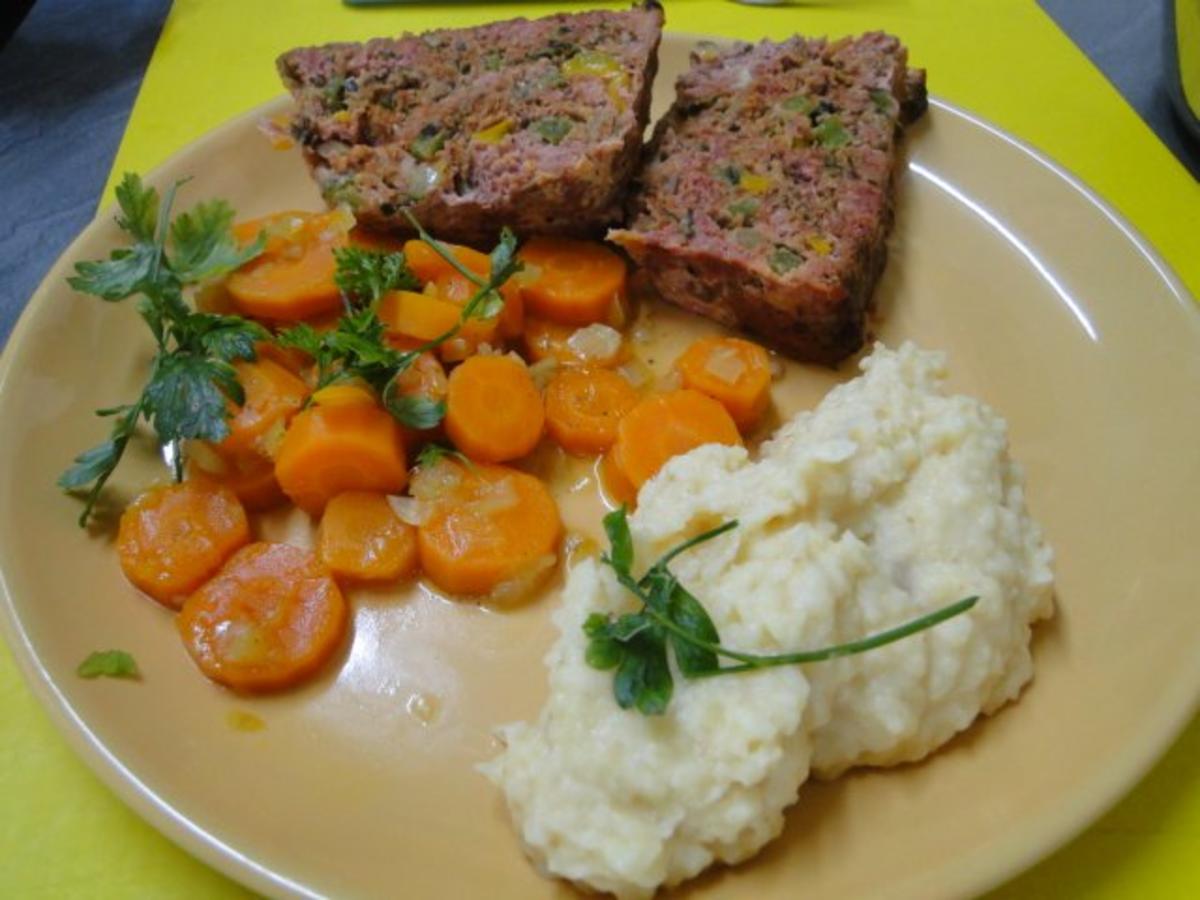 Bilder für Hackbraten mit frischen Kräuter, dazu - Rezept