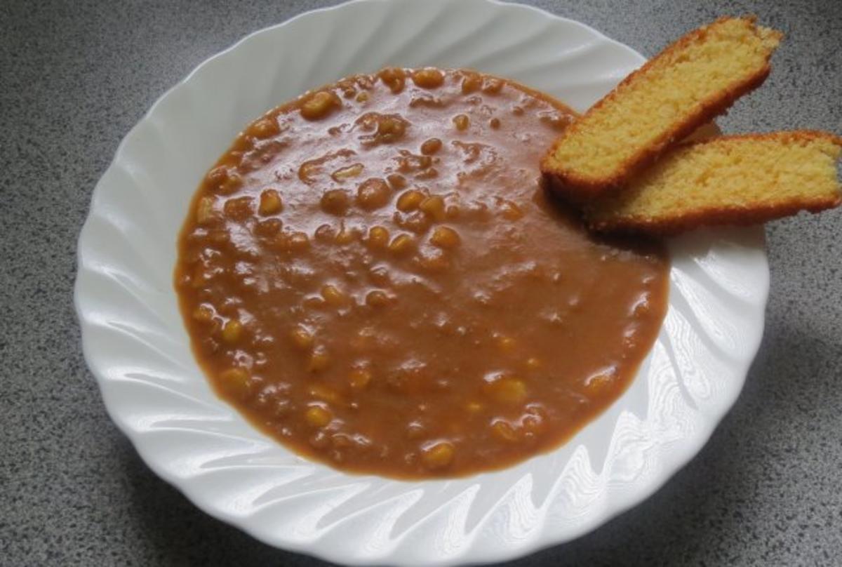 Kochen: Auberginensuppe mit Linsen und Mais - Rezept - kochbar.de