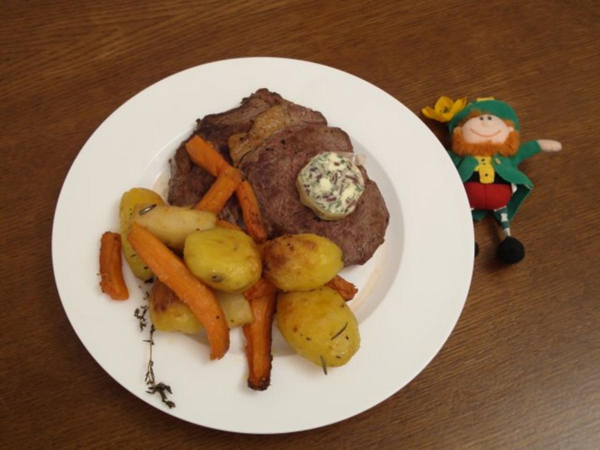 Irish Dry-Aged Rib-Eye Steak mit Ofengemüse - Rezept ...
