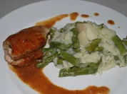 Hähnchen-Saltimbocca mit Spargel-Risotto - Rezept