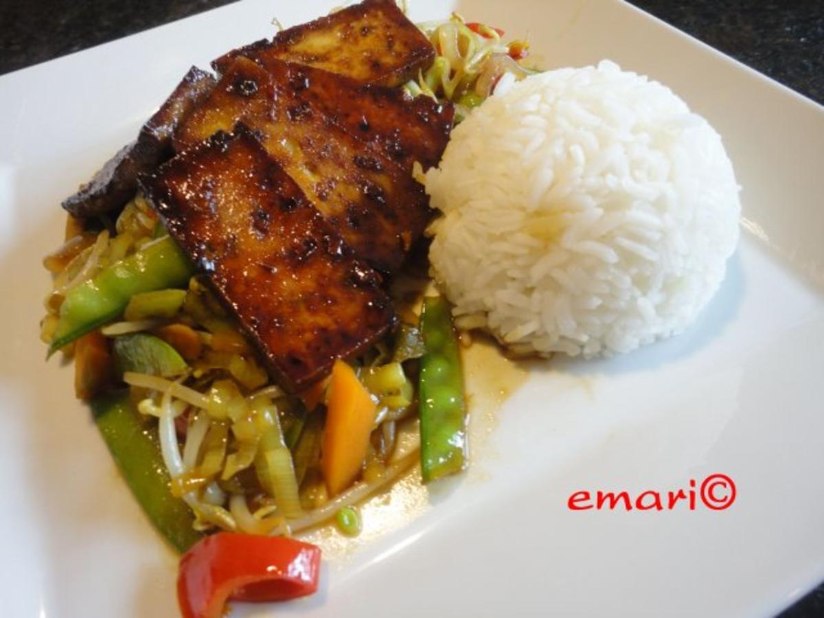 Bilder für Wokgemüse mit mariniertem Chili-Tofu - Rezept