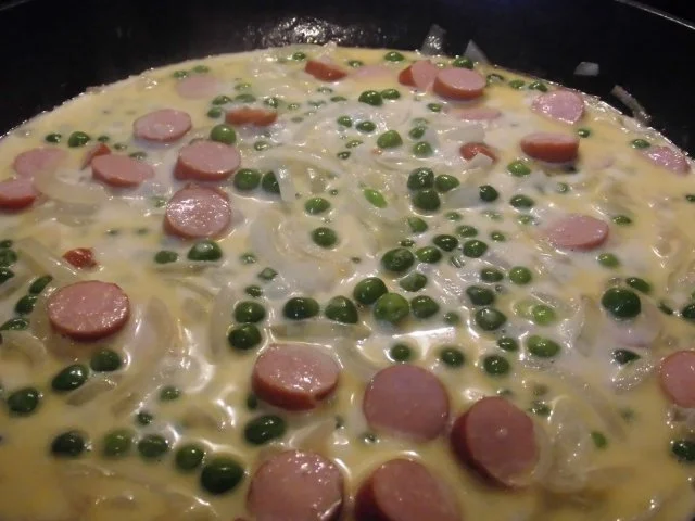 Frikassee mit Ei - Würstchen und Gemüse - Rezept - Bild Nr. 6