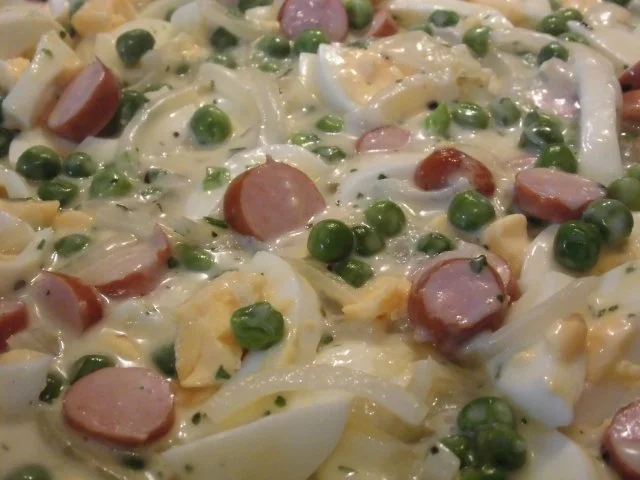 Frikassee mit Ei - Würstchen und Gemüse - Rezept - Bild Nr. 7