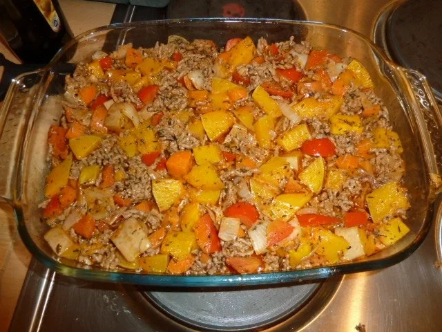 Rezept: Kürbisauflauf mit Hackfleisch Kürbisauflauf mit Hackfleisch - Rezept