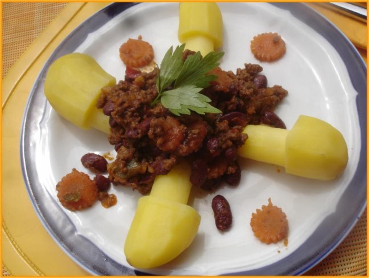 Bilder für Chilli con carne à la Papa mit Kartoffelpilzen - Rezept