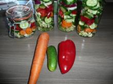 Einmachzeit hat begonnen. Gurken & Gemüse süß - sauer. - Rezept