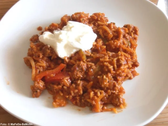 Hack-Reis-Pfanne - Rezept