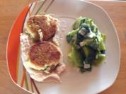 Fischfrikadelle auf Bohnenpüree und Rahmporree - Rezept