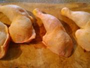 Scharfe Hühnerschenkel mit Dinkelreis - Rezept