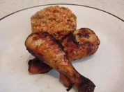 Rezept: Hรคhnchen Unterschenkel mit warmem Bulgur Salat Hรคhnchen Unterschenkel mit warmem Bulgur Salat - Rezept