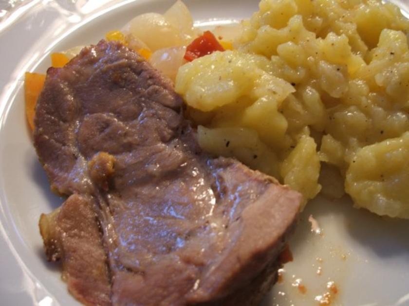 Fleisch: Halsbraten aus dem Römertopf - schnell &amp; einfach - von lunapiena