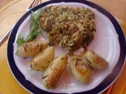 Victoriasee-Barsch-Filet mit Kräuterkruste, Rosmarinkartoffeln und gemischten Salat - Rezept