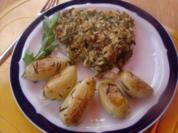Victoriasee-Barsch-Filet mit Kräuterkruste, Rosmarinkartoffeln und gemischten Salat - Rezept