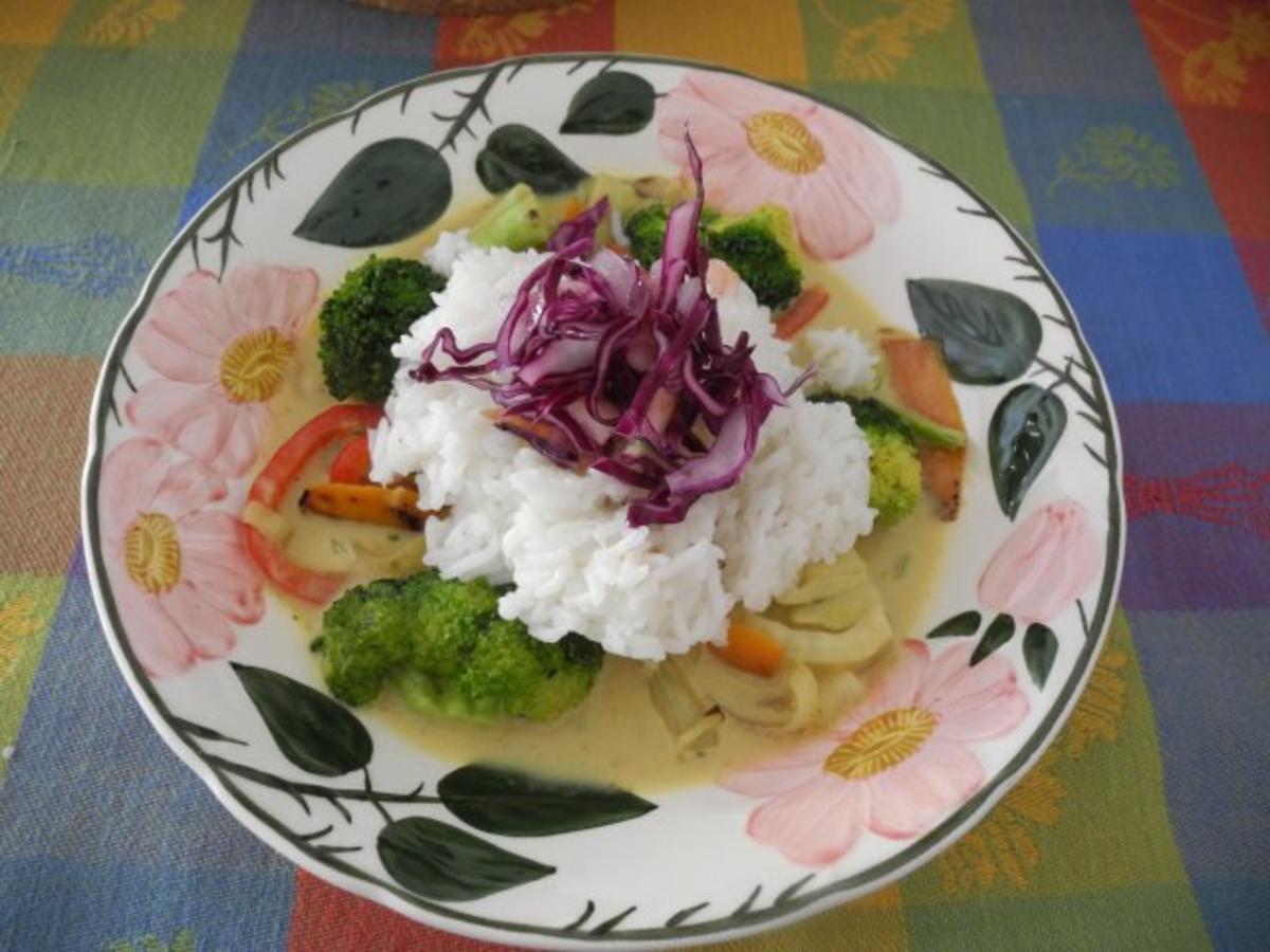 Vegan : Gemüse - Curry - Kokosmilch - Pfanne - Rezept