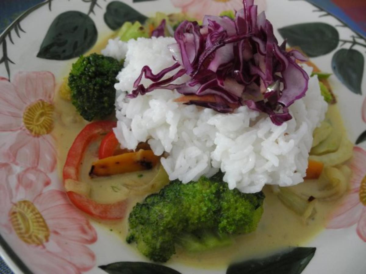 Vegan : Gemüse - Curry - Kokosmilch - Pfanne - Rezept - Bild Nr. 2