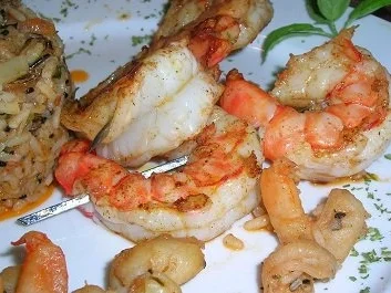 King Prawns (8-15 lbs) am Spieß mit leicht exotischem Reis - Rezept