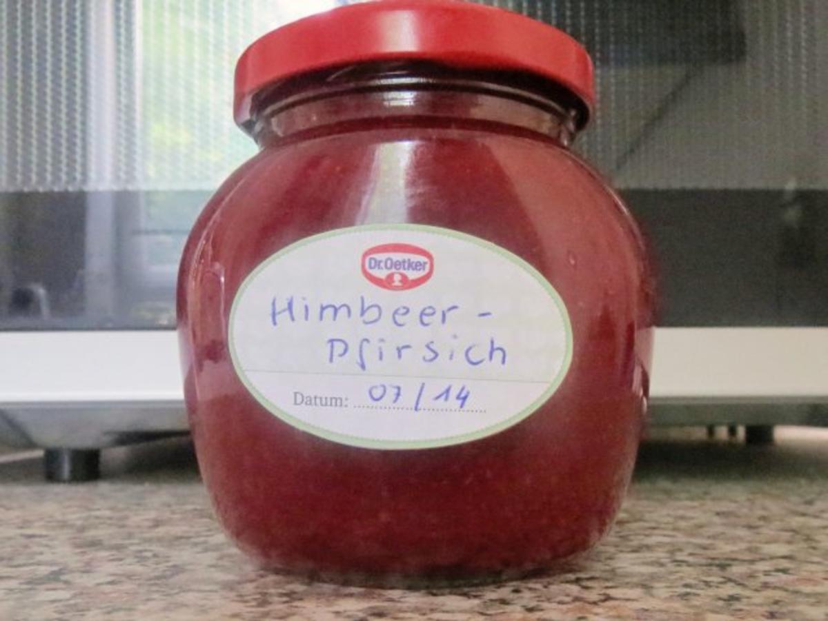 Bilder für Einmachen: Himbeer-Pfirsich-Marmelade - Rezept