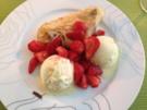 Pfannkuchen mit Nutella, Erdbeeren und Vanilleeis - Rezept