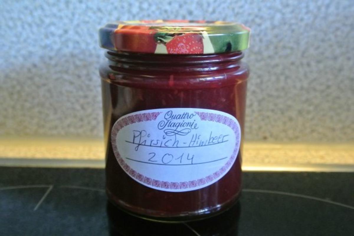 Bilder für Pfirsich-Himbeer-Marmelade Rezept