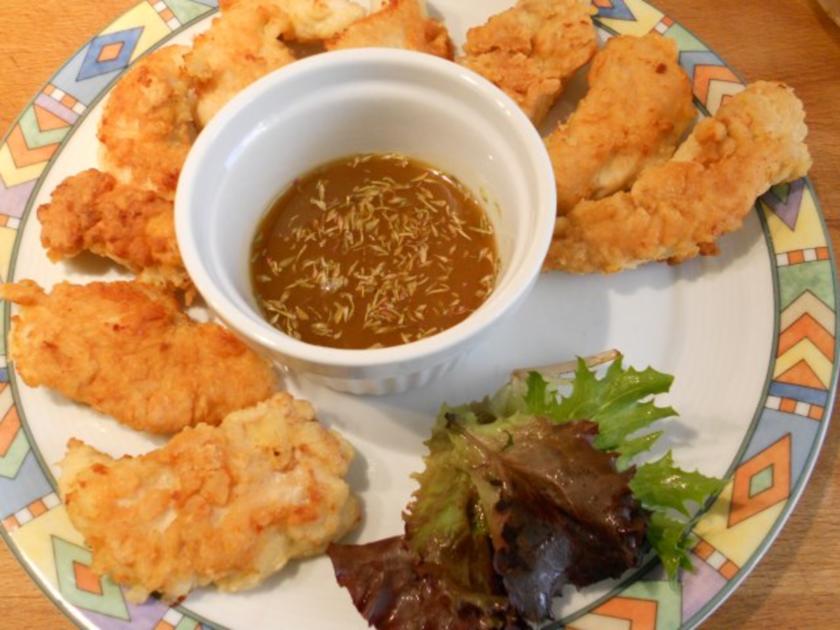 Hähnchensticks in Honig-Senf-Sauce - Rezept - kochbar.de