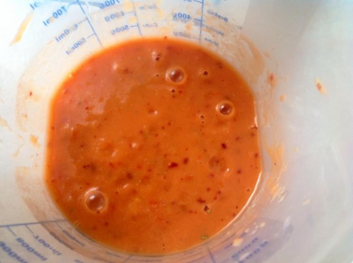 Chorzio mit gebratenen Möhren und einer Pfirsich-Tomaten-Soße - Rezept - Bild Nr. 8
