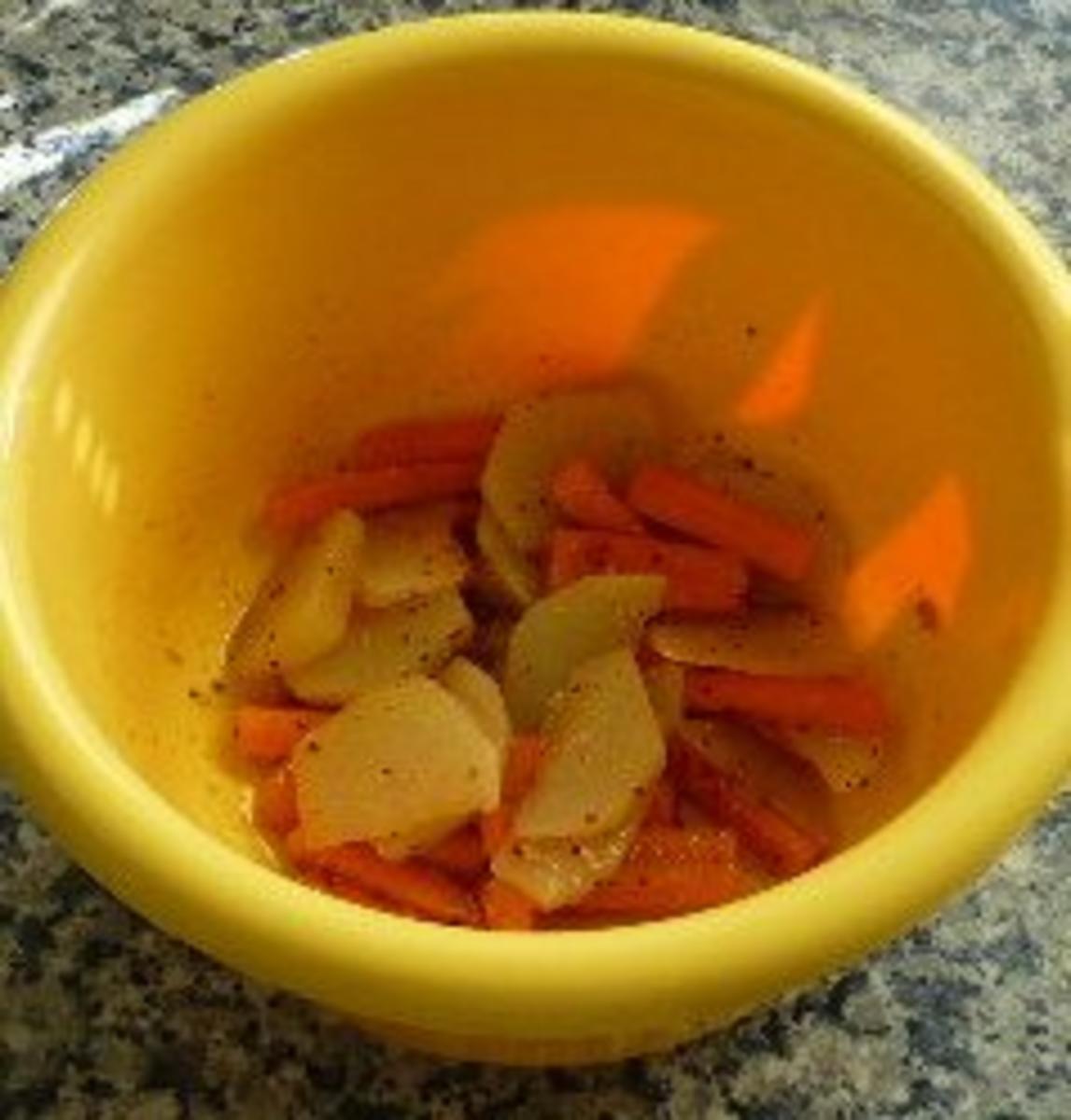 Kohlrabi-Pfifferling-Salat mit Kalbskotelett - Rezept - Bild Nr. 4