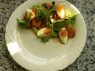 Rezept: Kohlrabi-Pfifferling-Salat mit Kalbskotelett Bild Nr. 8 Kohlrabi-Pfifferling-Salat mit Kalbskotelett - Rezept - Bild Nr. 8