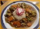 Vollkornreis mit Wok-Hähnchenbrustfilet-Gemüse - Rezept
