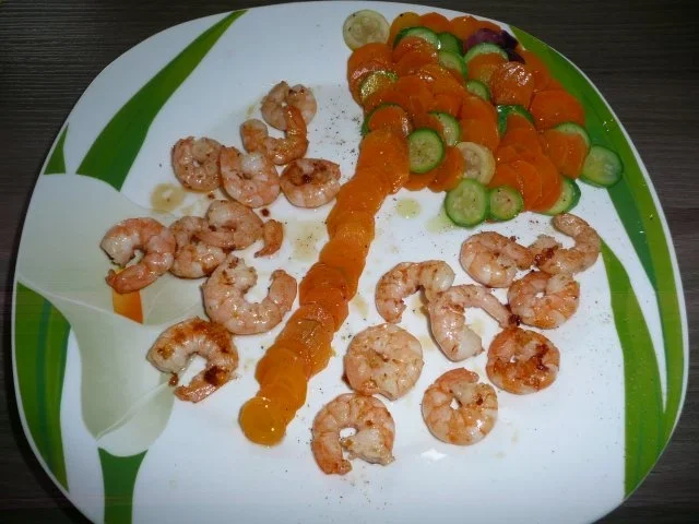 Rezept: Gemüsebaum zwischen Garnelen ! Gemüsebaum zwischen Garnelen ! - Rezept