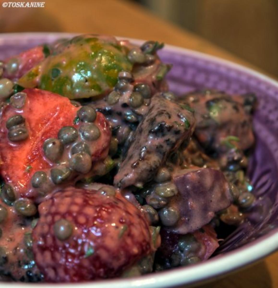 Bilder für Sommerlich-fruchtiger Puy-Linsen-Salat - Rezept