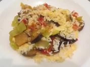 Auflauf: Reis auf gebratenem Gemüse - Rezept