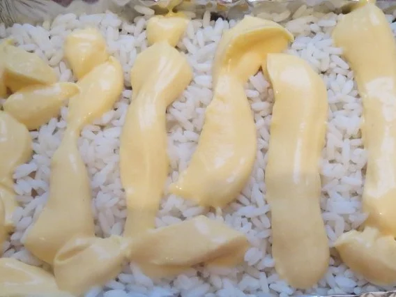 Rezept: Auflauf: Reis auf gebratenem Gemüse Bild Nr. 3 Auflauf: Reis auf gebratenem Gemüse - Rezept - Bild Nr. 3