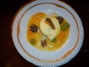 Bayerische Creme mit Orangen-Trauben-Ragout - Rezept