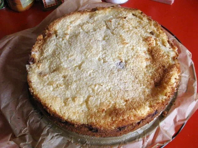 Kirsch - Kokos - Kuchen mit Creme Fraiche - Rezept