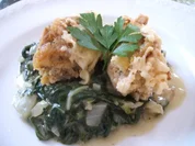 Knödel: Pilznockerln auf Mangoldgemüse - Rezept