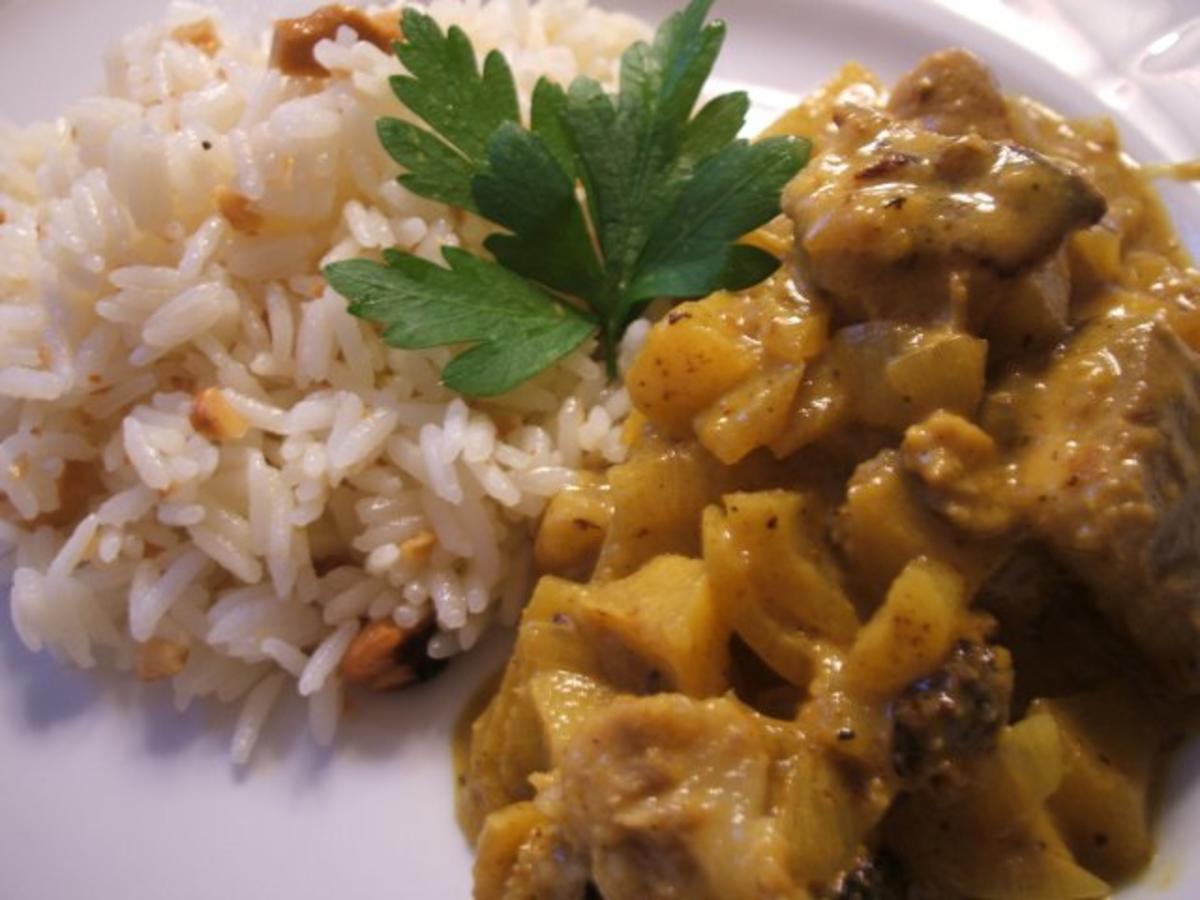 Bilder für Fisch: Wels-Curry mit Cashew-Reis - Rezept