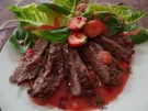 Steak mit Erdbeer-Sauce - Rezept