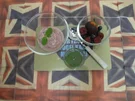 Frozen Choc-Strawberry-Yoghurt mit Minzpesto-Topping - Rezept