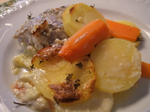 Rezept: Auflauf: "Begrabener Seelachs" Auflauf: "Begrabener Seelachs" - Rezept