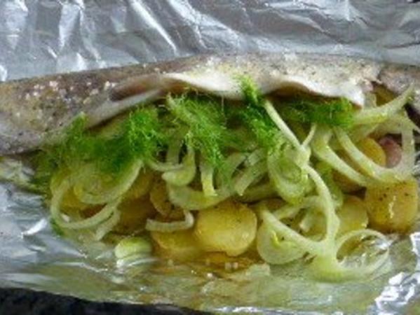 Gefüllte Forelle aus der Folie - Rezept