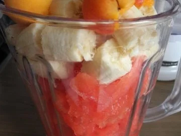 Rezept: Smoothie : Melonen - Bananen - Aprikosen - Smoothie Bild Nr. 3 Smoothie : Melonen - Bananen - Aprikosen - Smoothie - Rezept - Bild Nr. 3