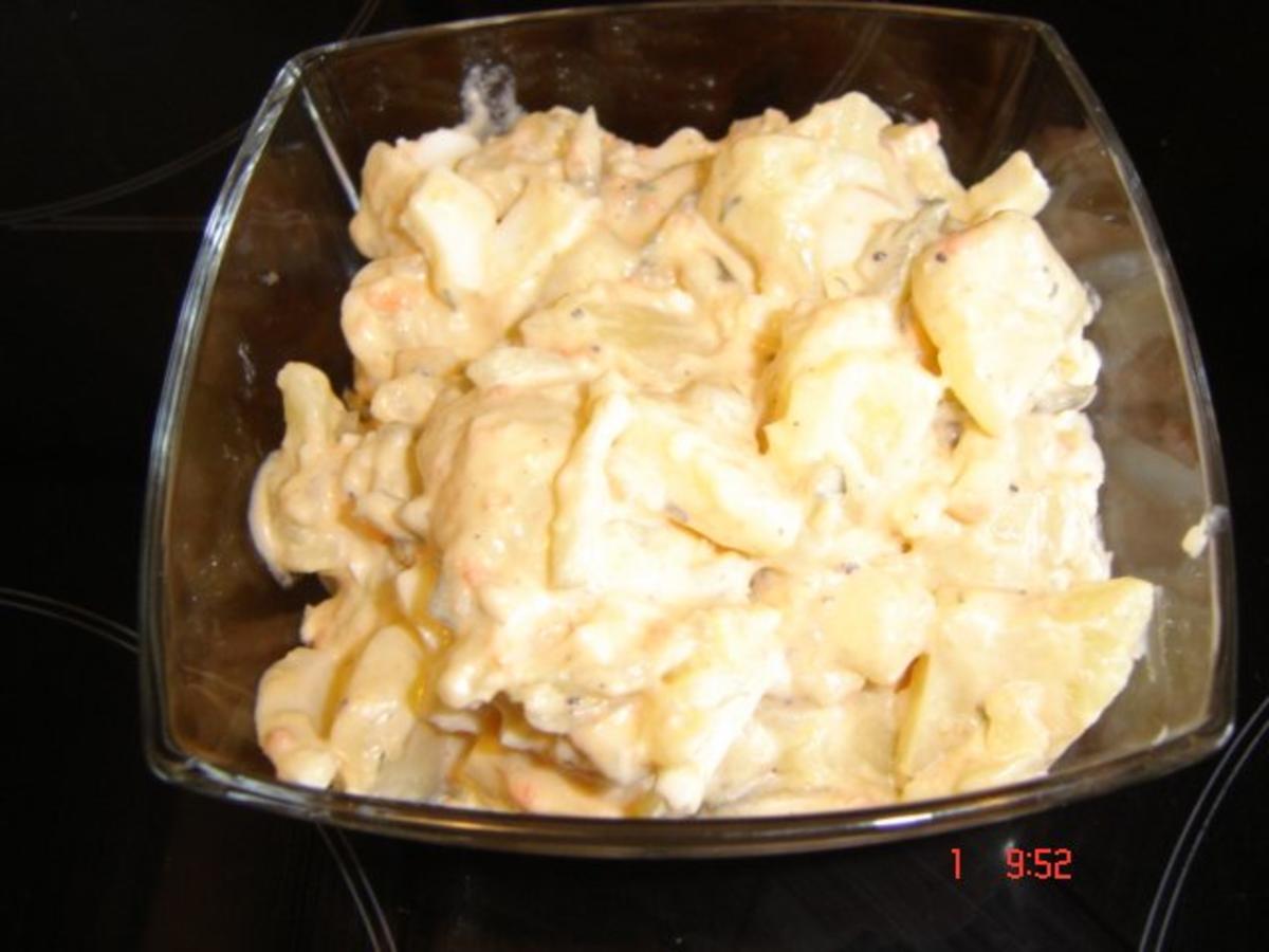 Heimi`s Kartoffelsalat mit Seelachsschnitzel - Rezept