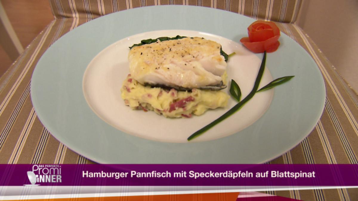 Hamburger Pannfisch mit Speckerdäpfeln auf Blattspinat (Iris Mareike Steen) - Rezept