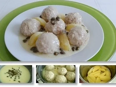 Rezept: Mit Kapernsauce nappierte ♔ Königsberger Klopse mit Salzkartoffeln Bild Nr. 3 Mit Kapernsauce nappierte ♔ Königsberger Klopse mit Salzkartoffeln - Rezept - Bild Nr. 3