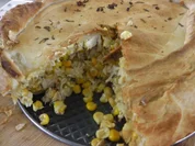 Herzhafter Hühnchen-Kichererbsen-Kuchen - Rezept