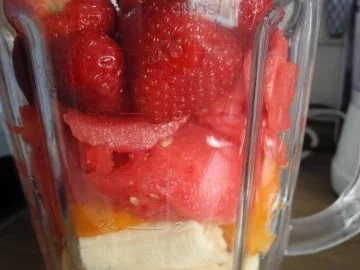 Smoothie : Erdbeer - Bananen - Aprikosen - Smoothie - Rezept - Bild Nr. 7