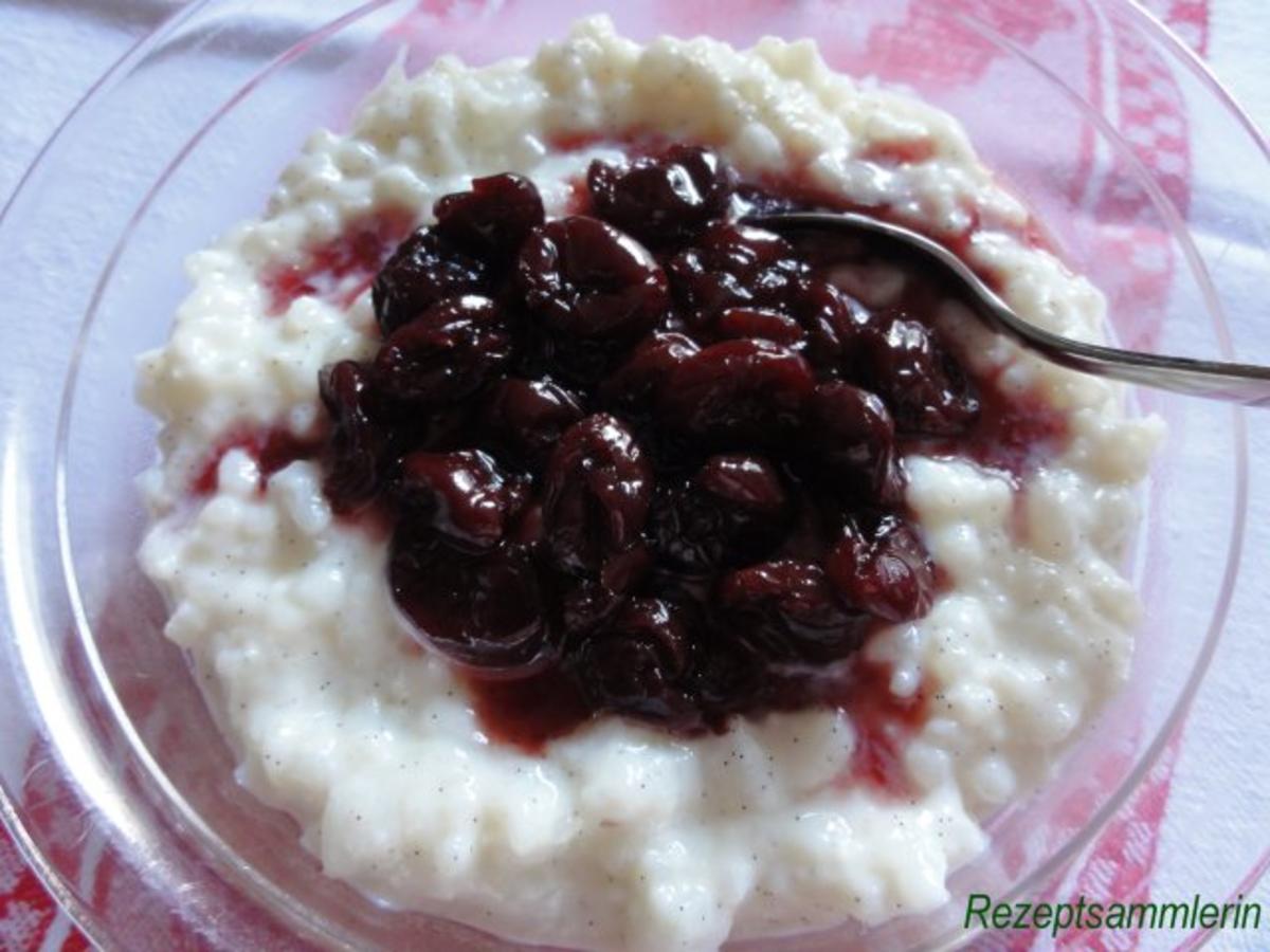 Dessert: MILCHREIS mit Amarenakirschen - Rezept - kochbar.de