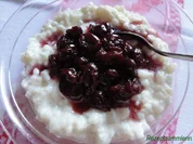 Dessert:   MILCHREIS mit Amarenakirschen - Rezept