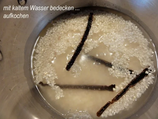 Dessert:   MILCHREIS mit Amarenakirschen - Rezept - Bild Nr. 3