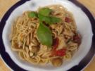 Spaghetti mit Tomaten-Champignon-Putengeschnetzelten - Rezept